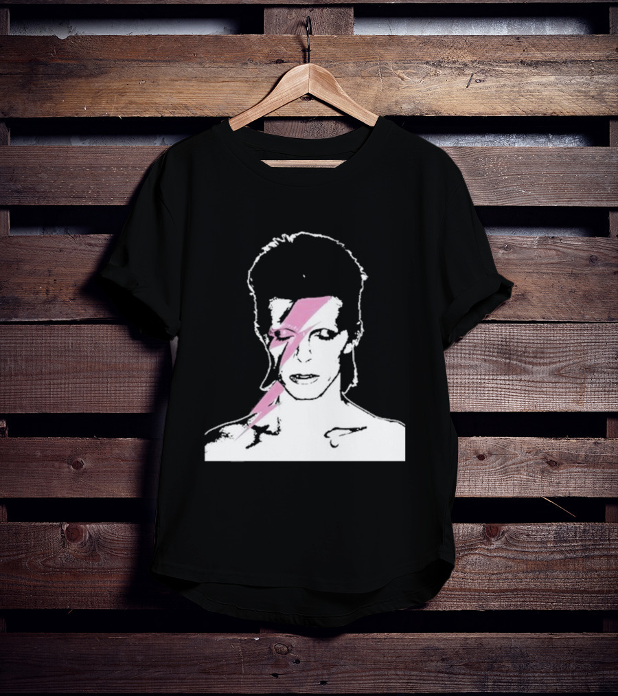 Ziggy Stardust Pink Lightning Bolt Iconic Tribute Carrie Bradshaw Connection T-Shirt