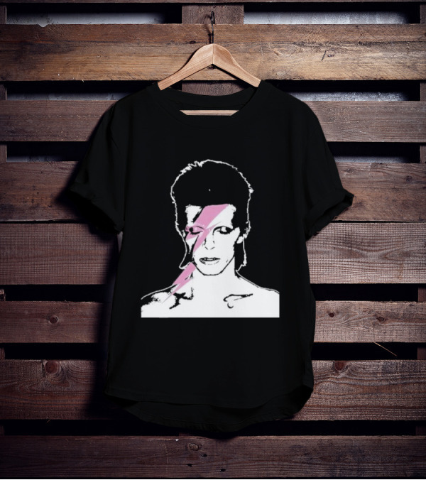 Ziggy Stardust Pink Lightning Bolt Iconic Tribute Carrie Bradshaw Connection T-Shirt