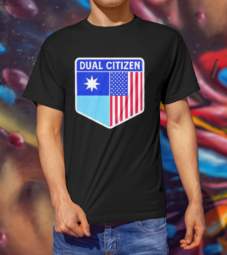 Dual Citizen Of Minnesota And USA Flag Badge T-Shirt