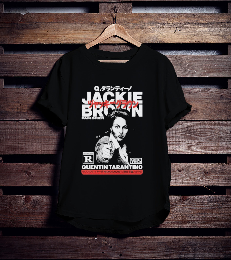 Jackie Brown Pam Grier Quentin Tarantino VHS Restricted R Q T-Shirt