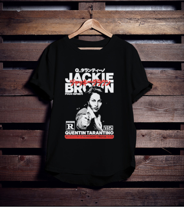 Jackie Brown Pam Grier Quentin Tarantino VHS Restricted R Q T-Shirt