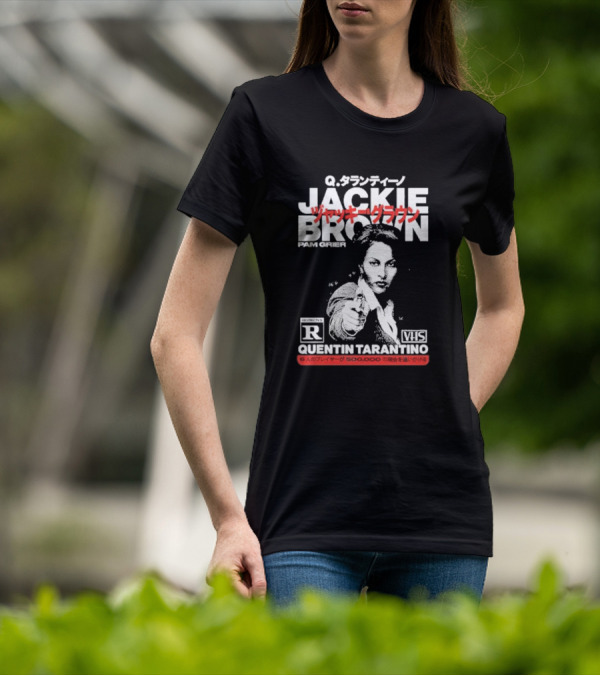 Jackie Brown Pam Grier Quentin Tarantino VHS Restricted R Q T-Shirt