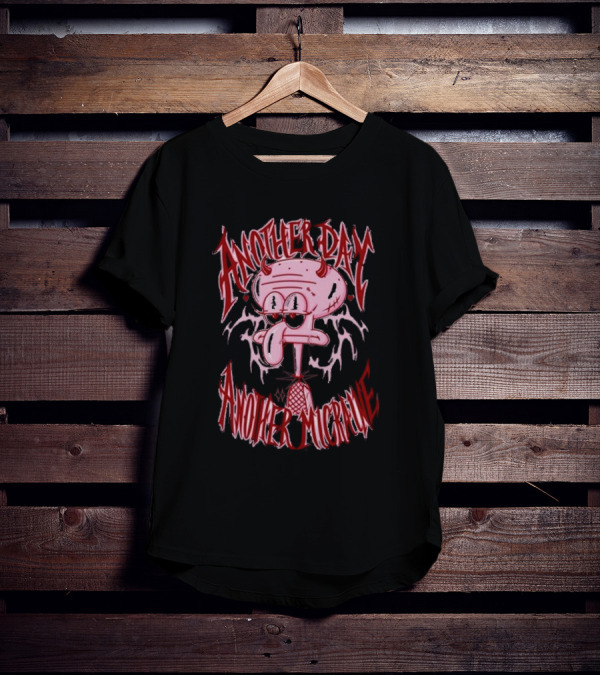 Lovecore Squidward Another Day Another Migraine Devil Horns Aesthetic T-Shirt