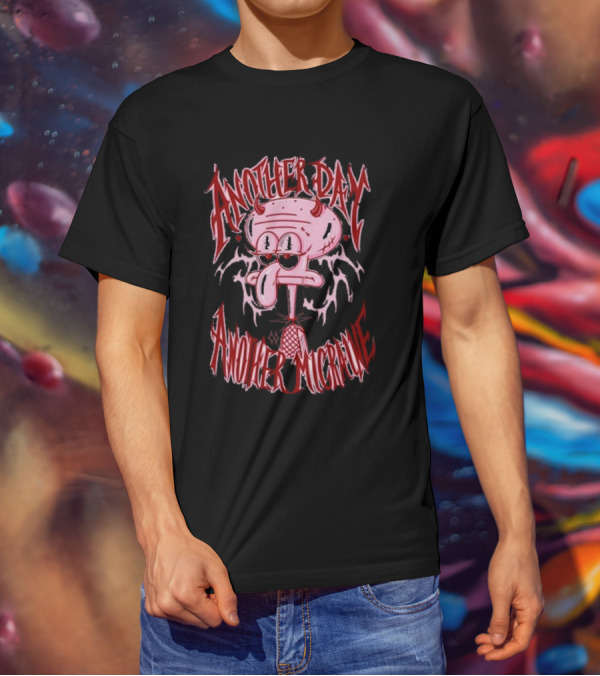 Lovecore Squidward Another Day Another Migraine Devil Horns Aesthetic T-Shirt