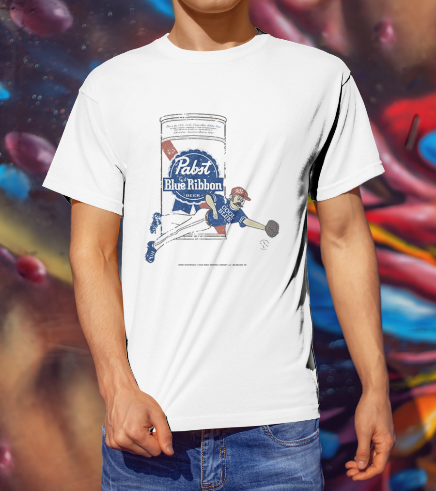 Memphis Redbirds 901 Pabst Blue Ribbon Baseball Can Catcher T-Shirt
