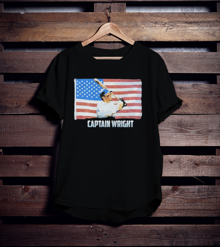 Mets David Wright Captain Wright American Flag Baseball T-Shirt