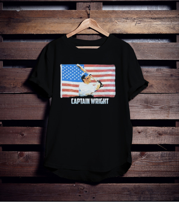 Mets David Wright Captain Wright American Flag Baseball T-Shirt