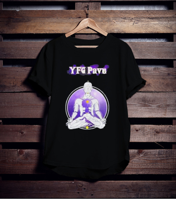 YFG Pave 444 Meditating Robotic Figure Purple Mandala T-Shirt