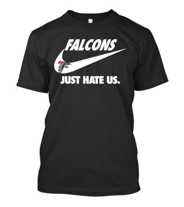 Atlanta Falcons Just Hate Us Logo Swoosh T-Shirt