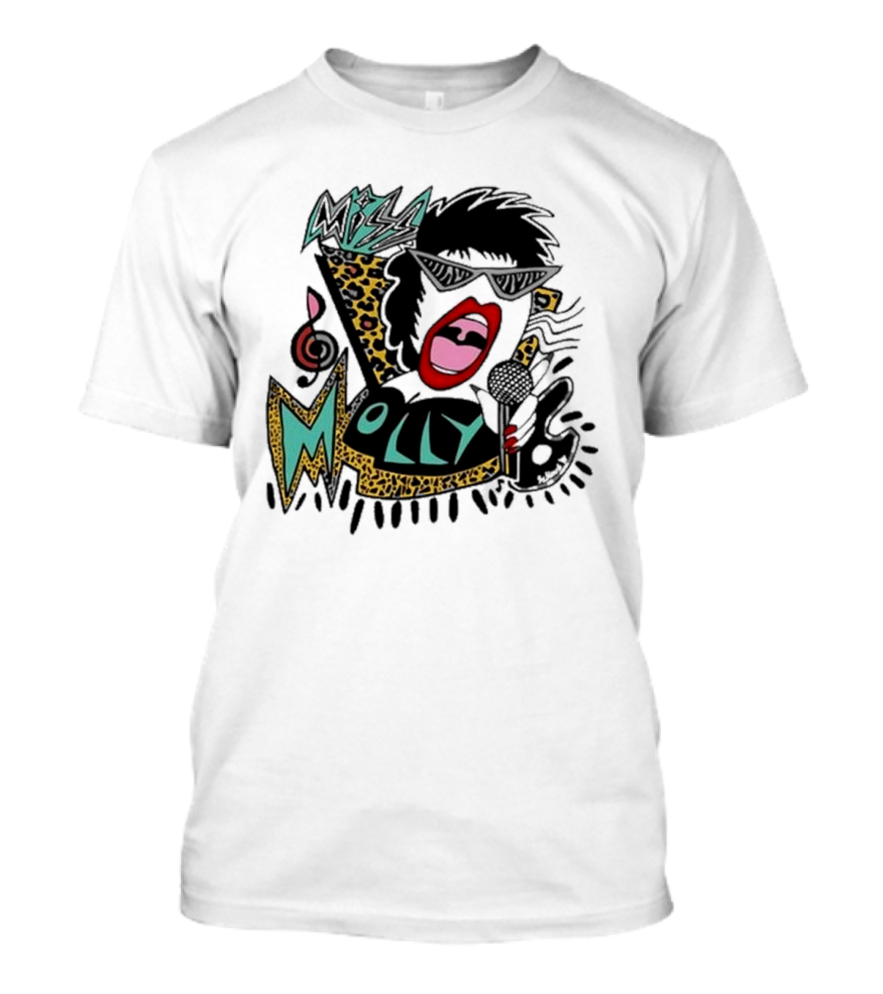 Miss Molly 90s Vintage Leopard Print Music Vibes T-Shirt