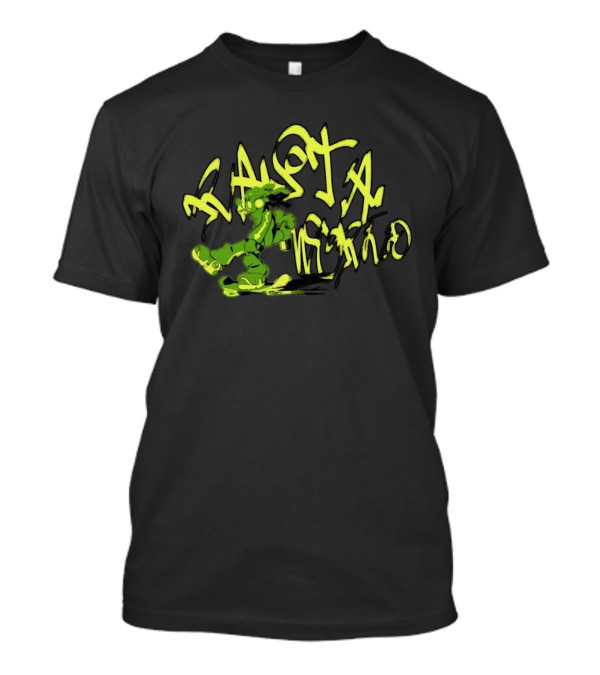Everpress Gum Studio Rasta World Graffiti Robot Skateboarding Neon Green T-Shirt