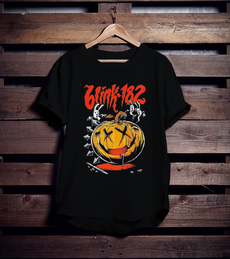 Blink-182 Halloween Pumpkin With Ghosts And Arrows T-Shirt