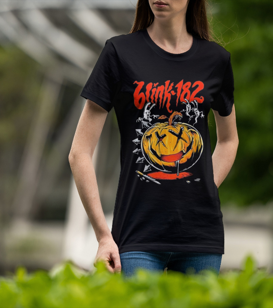 Blink-182 Halloween Pumpkin With Ghosts And Arrows T-Shirt