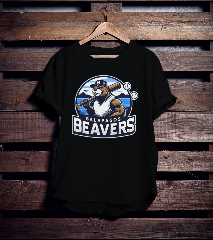 Galapagos Beavers Baseball Bear Mountains Jared Carrabis T-Shirt