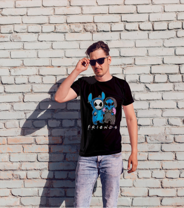 FRIENDS Stitch And Jack Skellington The Nightmare Before Christmas T-Shirt