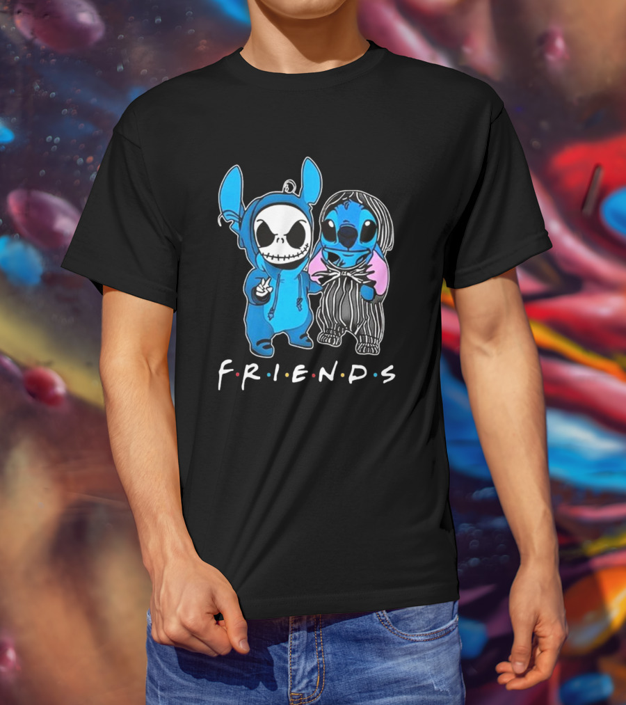 FRIENDS Stitch And Jack Skellington The Nightmare Before Christmas T-Shirt