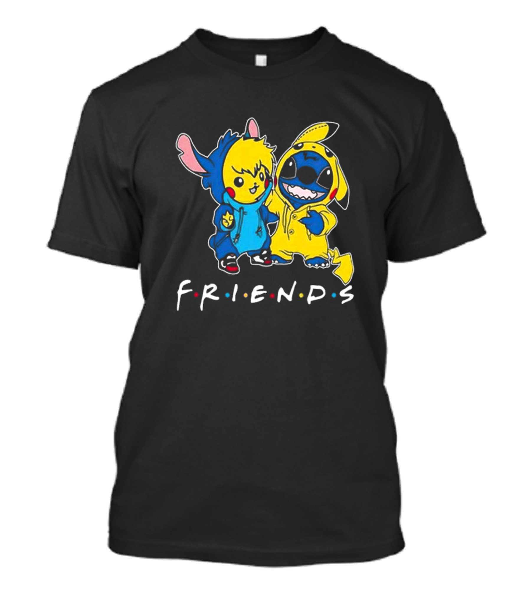 Friends Stitch And Pokemon Pikachu Friends For Life Disney T-Shirt
