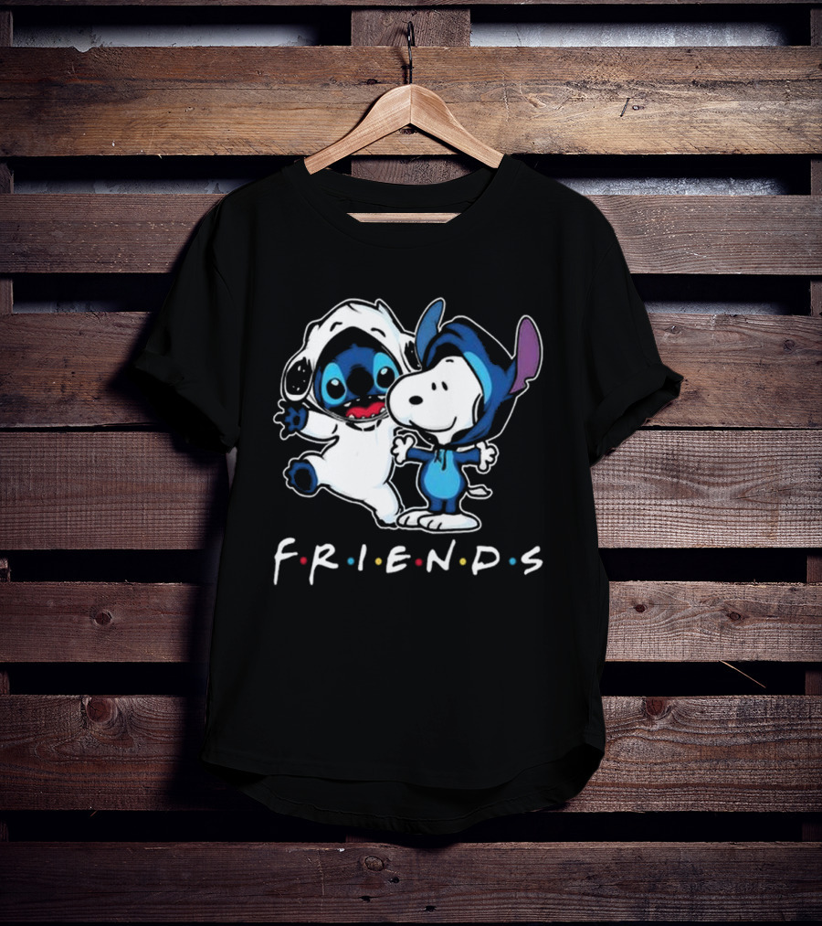 Stitch And Snoopy Peanuts Friends Disney Collaboration T-Shirt