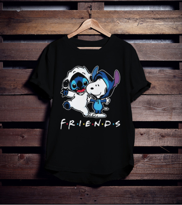 Stitch And Snoopy Peanuts Friends Disney Collaboration T-Shirt