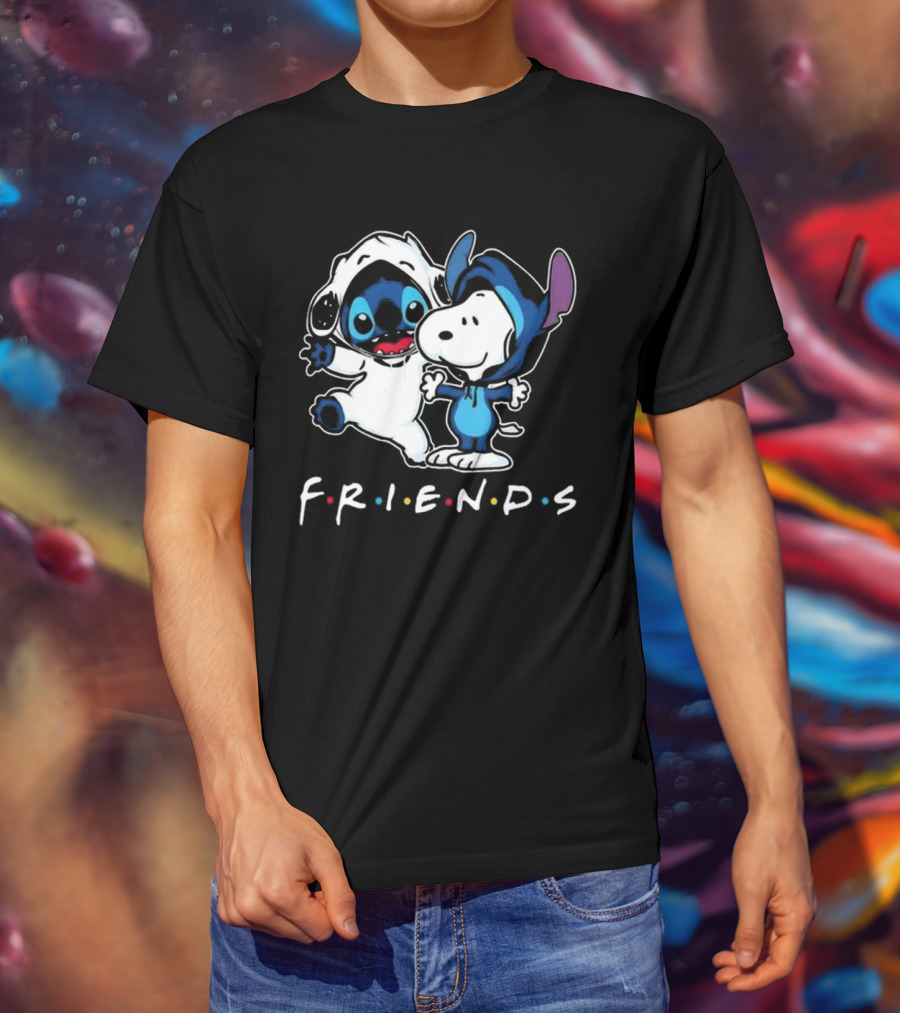 Stitch And Snoopy Peanuts Friends Disney Collaboration T-Shirt
