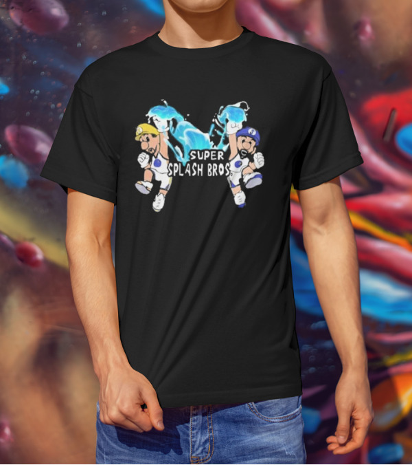 Super Splash Bros Steph Curry And Klay Thompson Mario Themed Basketball Duo T-Shirt
