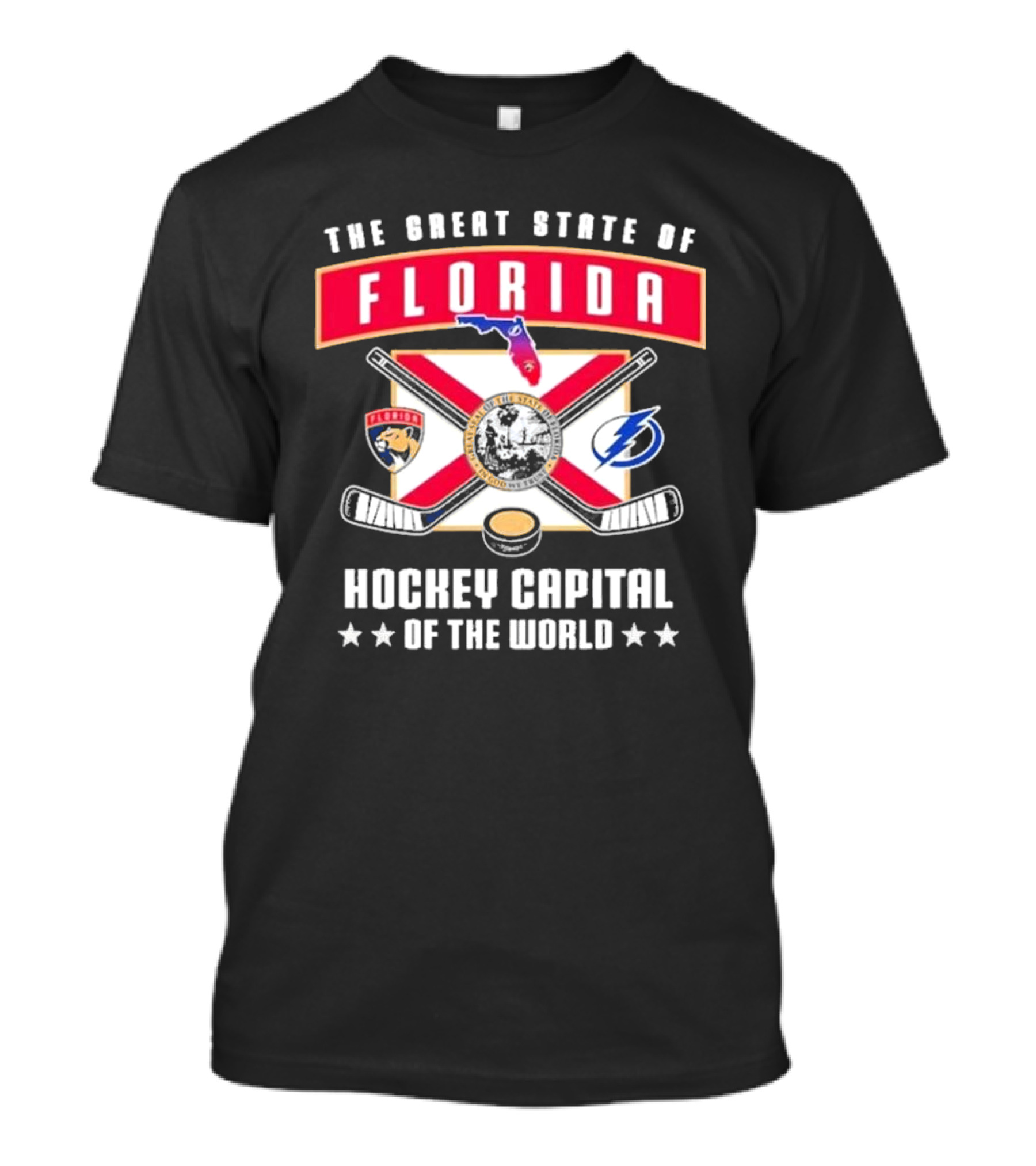 The Great State Of Florida Hockey Capital Of The World Tampa Bay Lightning Florida Panthers T-Shirt