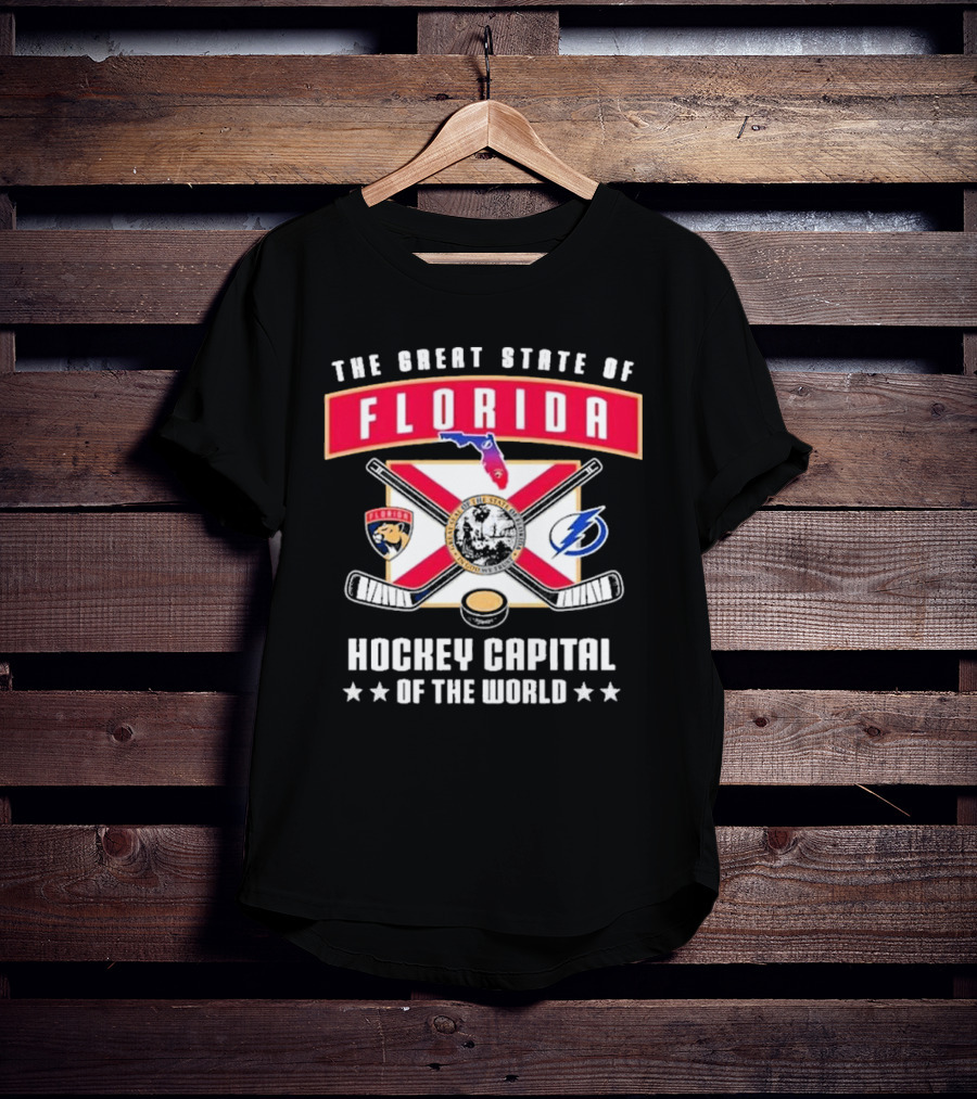 The Great State Of Florida Hockey Capital Of The World Tampa Bay Lightning Florida Panthers T-Shirt