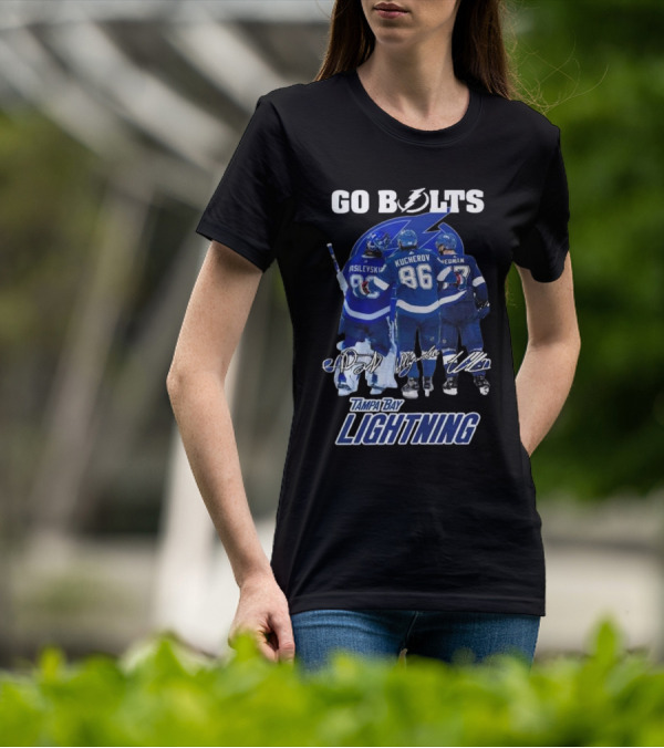 Tampa Bay Lightning Go Bolts Asilevskiy Kucherov Hedman Signatures T-Shirt