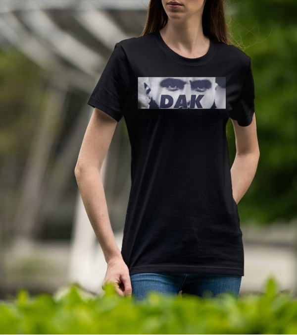 Dak Prescott QB Eyes Black And White Image T-Shirt