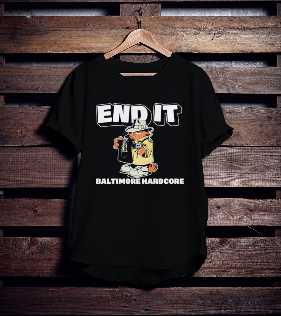 End It Baltimore Hardcore Garfield Trench Coat Detective T-Shirt