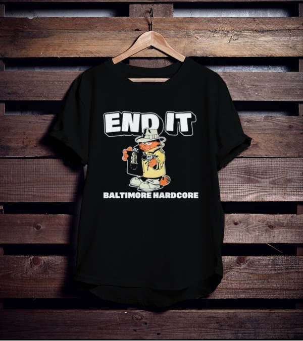 End It Baltimore Hardcore Garfield Trench Coat Detective T-Shirt