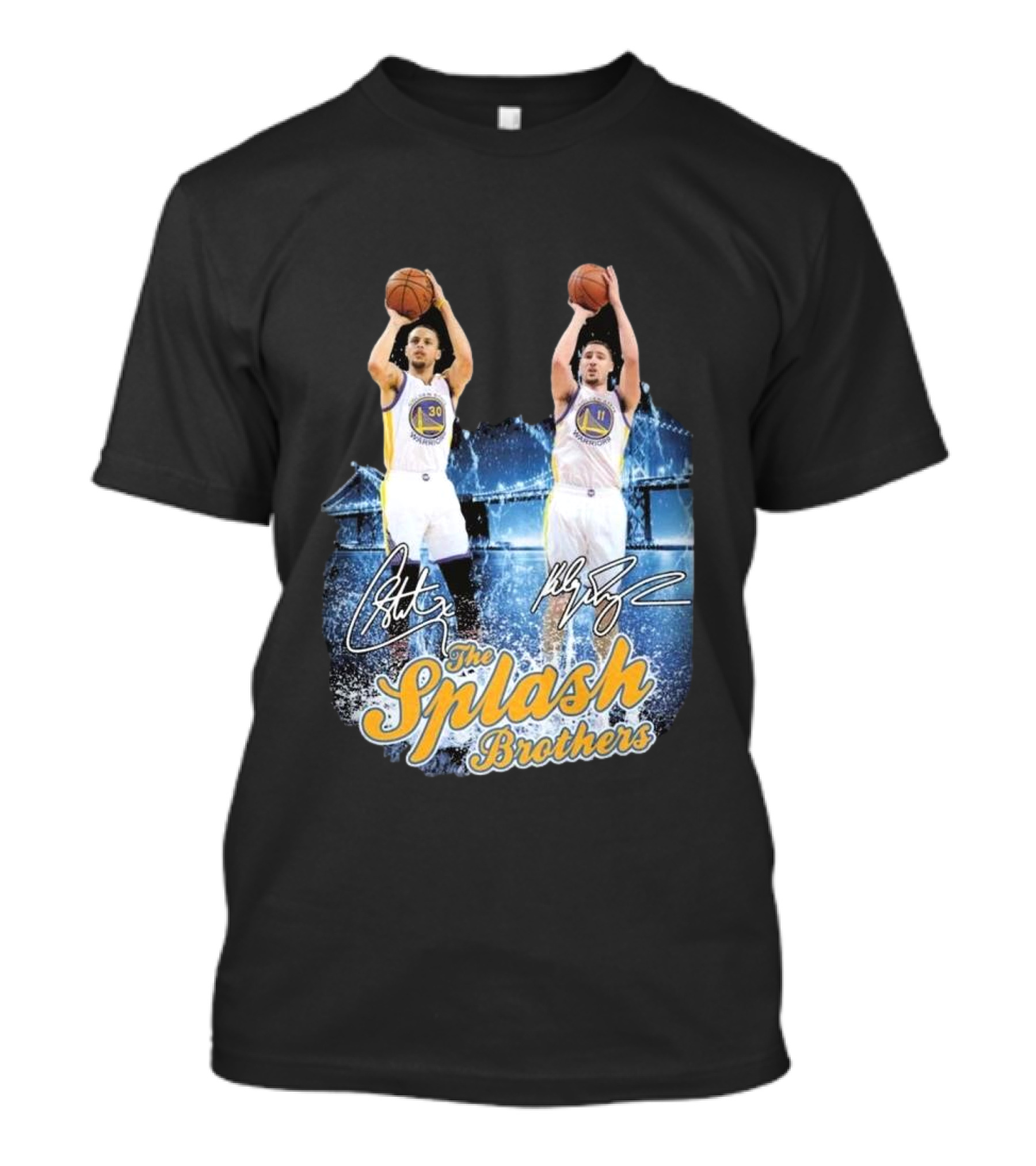 Golden State Warriors Stephen Curry Klay Thompson Splash Brothers Signatures T-Shirt