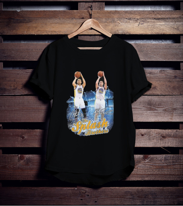 Golden State Warriors Stephen Curry Klay Thompson Splash Brothers Signatures T-Shirt