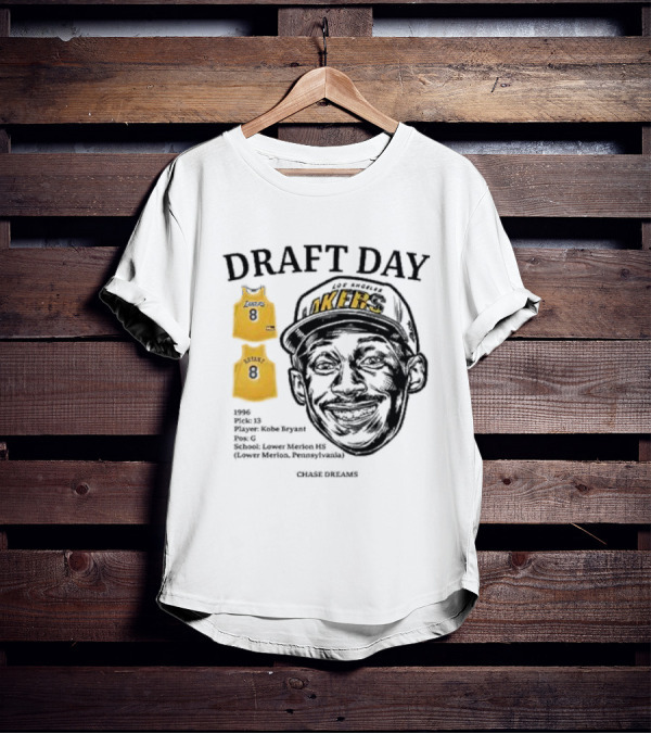 Draft Day 1996 Kobe Bryant Los Angeles Lakers Lower Merion Chase Dreams T-Shirt