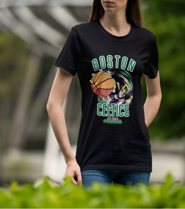 Boston Celtics My Hero Academia Basketball Collaboration T-Shirt