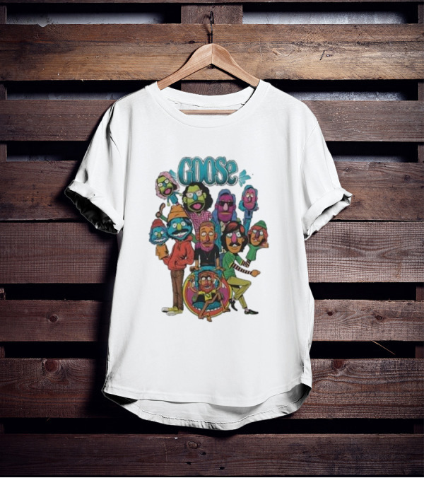 GOOSE Puppets Vibrant Cartoon Characters Ensemble T-Shirt
