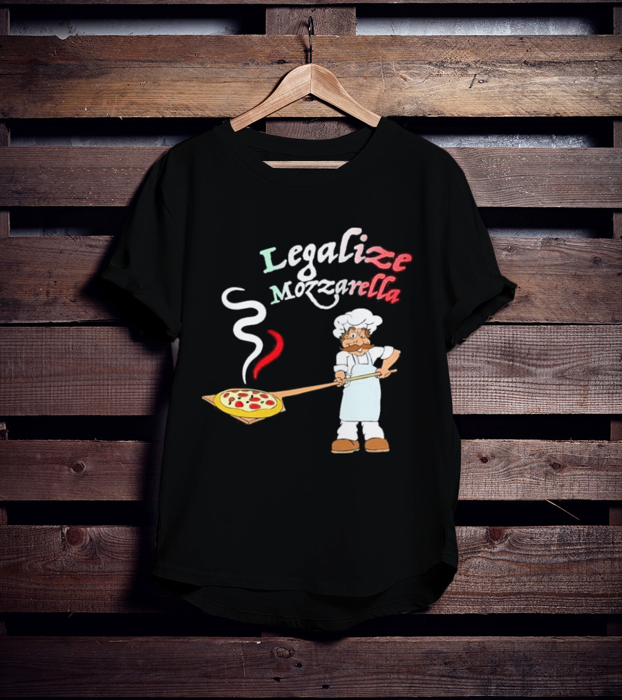 Legalize Mozzarella Pizza Chef With Pizza Peel And Steam T-Shirt