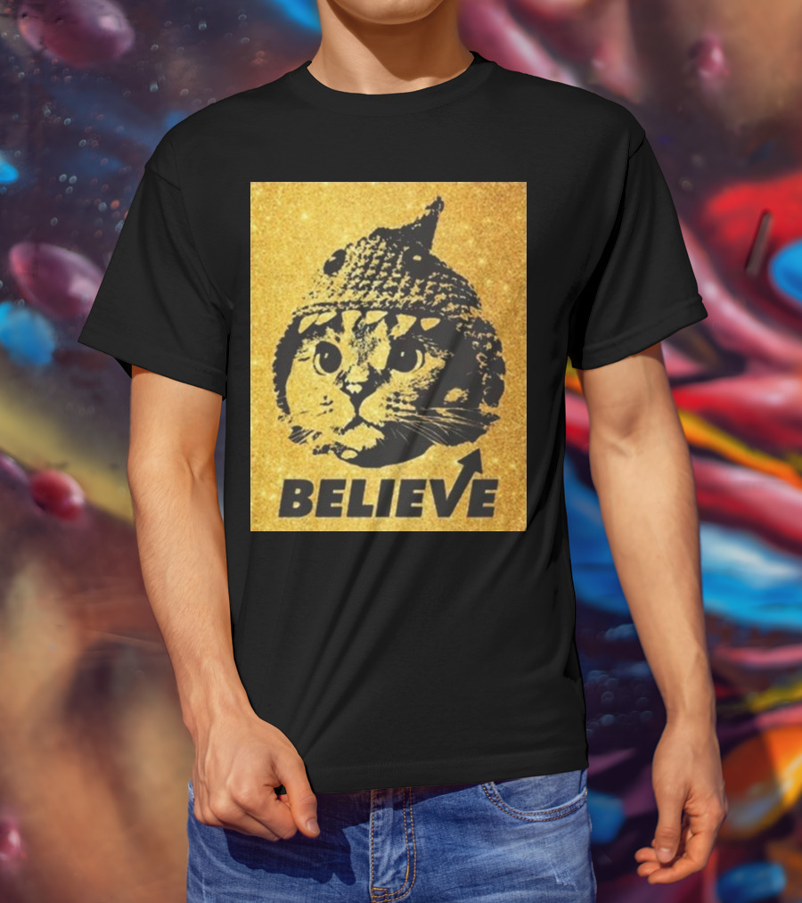 Believe Shark Cat Solana Gold T-Shirt