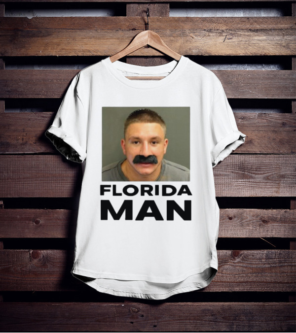Stevewilldoit Florida Man Image Black Mustache Face T-Shirt