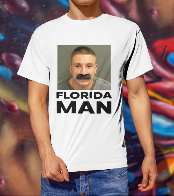 Stevewilldoit Florida Man Image Black Mustache Face T-Shirt