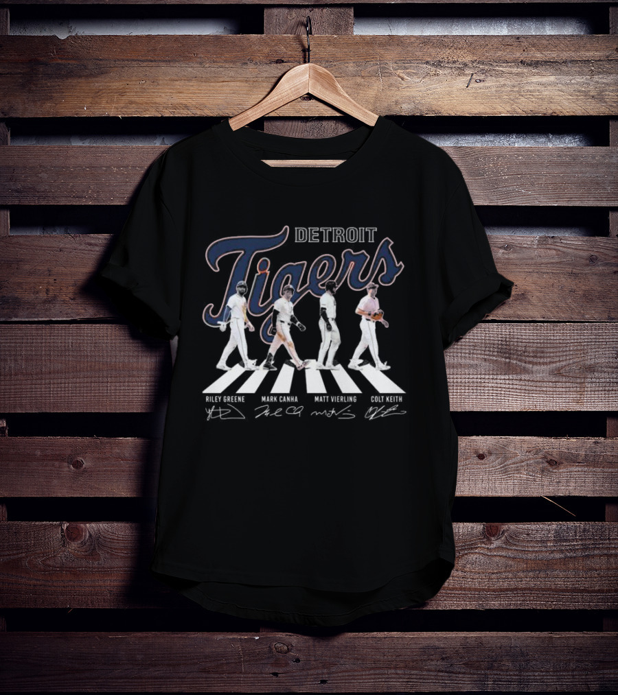 Detroit Tigers Abbey Road Riley Greene Mark Canha Matt Vierling Colt Keith Signatures T-Shirt