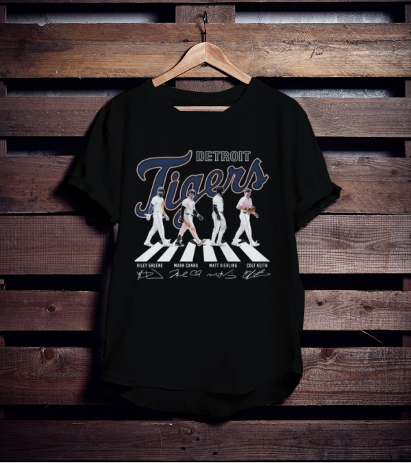 Detroit Tigers Abbey Road Riley Greene Mark Canha Matt Vierling Colt Keith Signatures T-Shirt