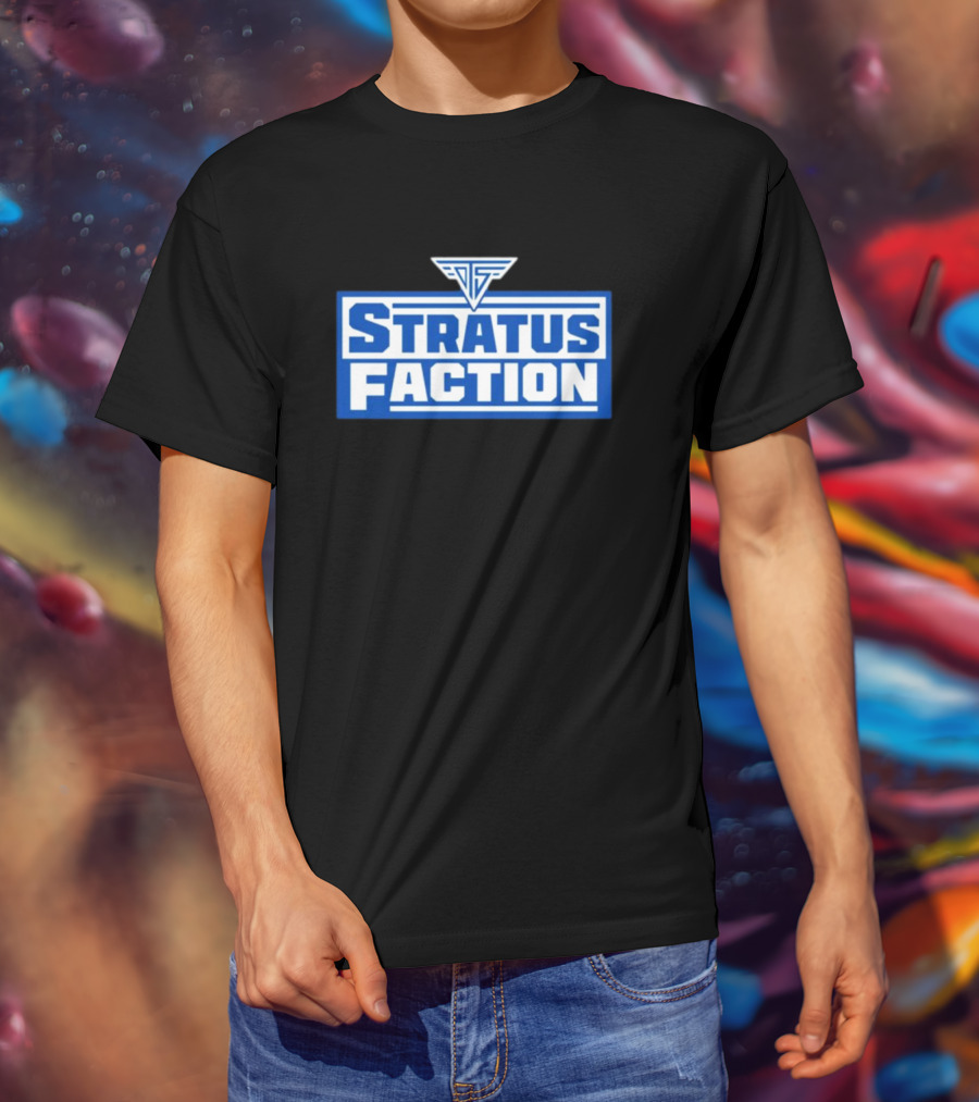 Trishstratus Stratus Faction Logo Blue And White T-Shirt