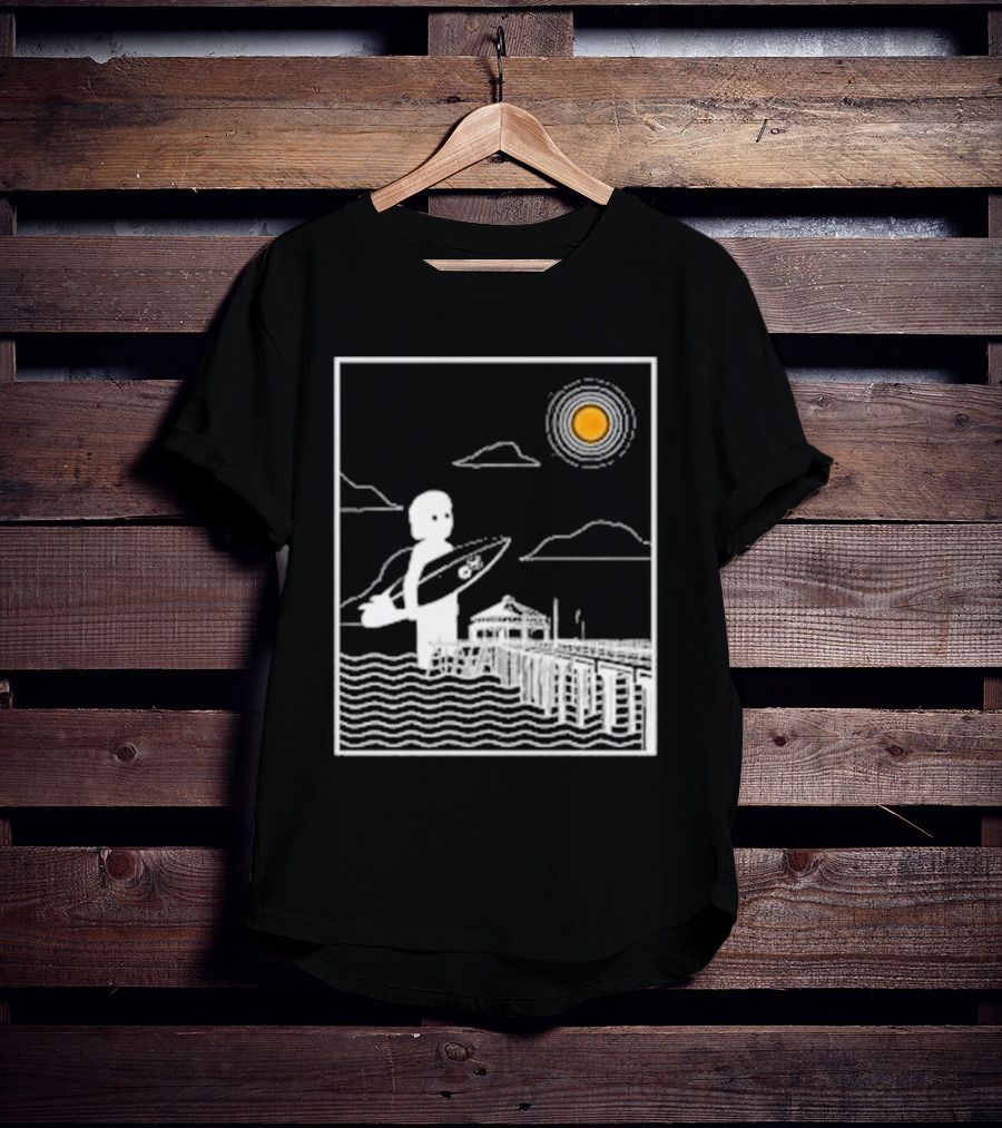 William Black Surfing Pier Orange County Sunset T-Shirt