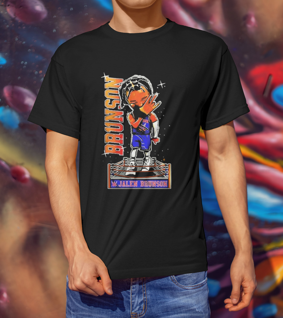 Jalen Brunson Knicks WWE Ring T-Shirt