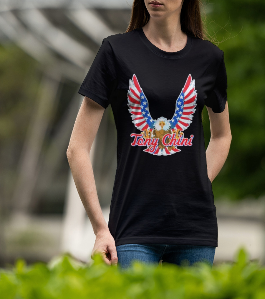 Tony Chini American Flag Eagle Wings T-Shirt