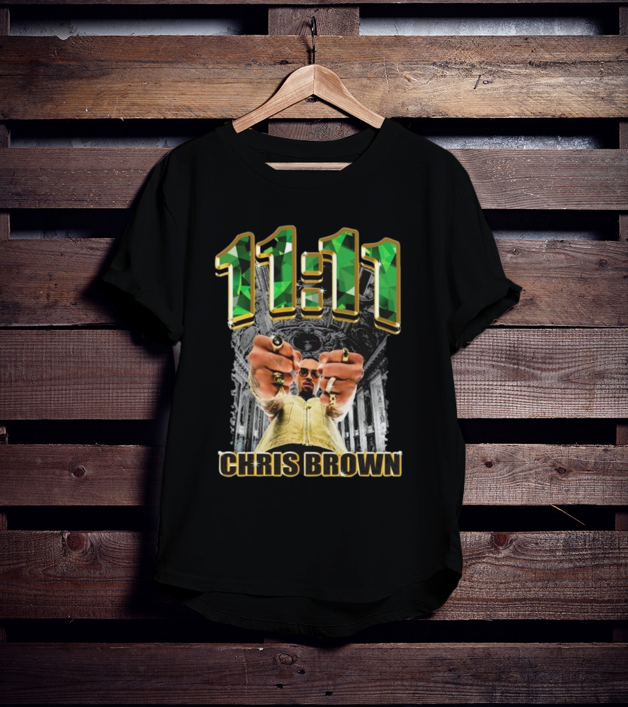 11:11 Chris Brown Emeralds And Gold T-Shirt