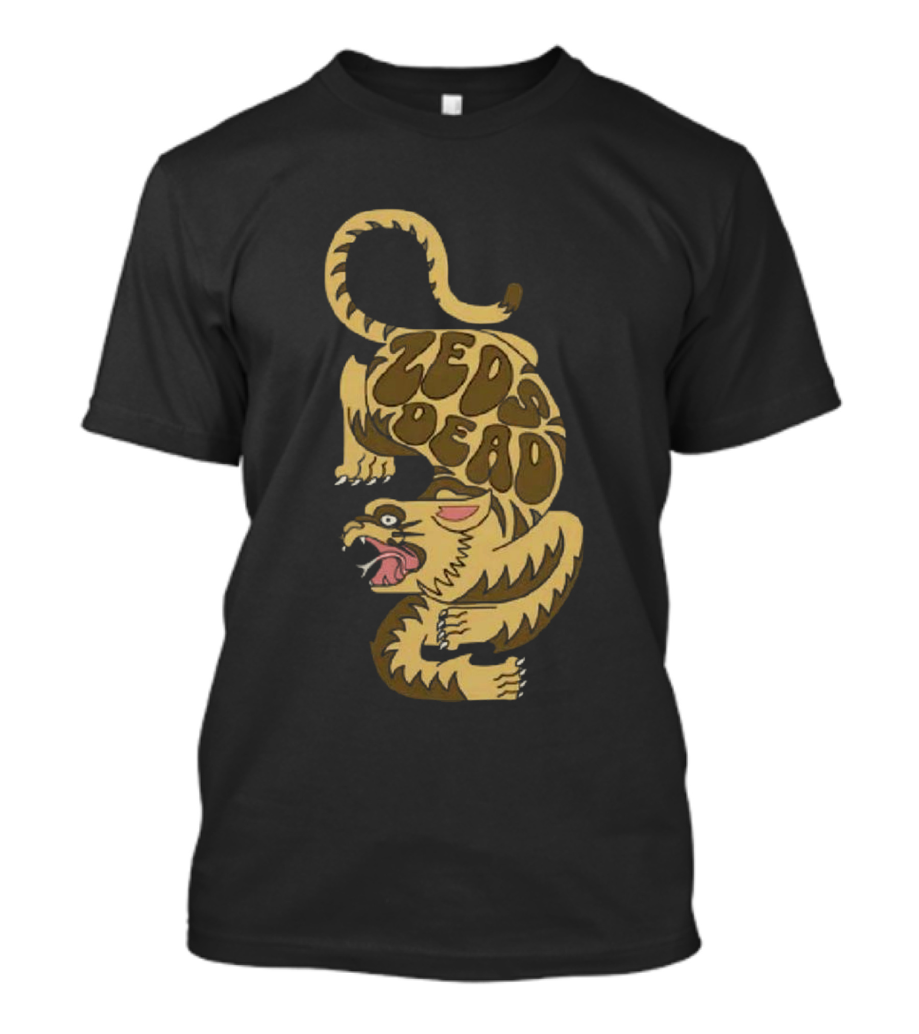 Zeds Dead Luxfury Black Retro Tiger Design Zeds Dead T-Shirt
