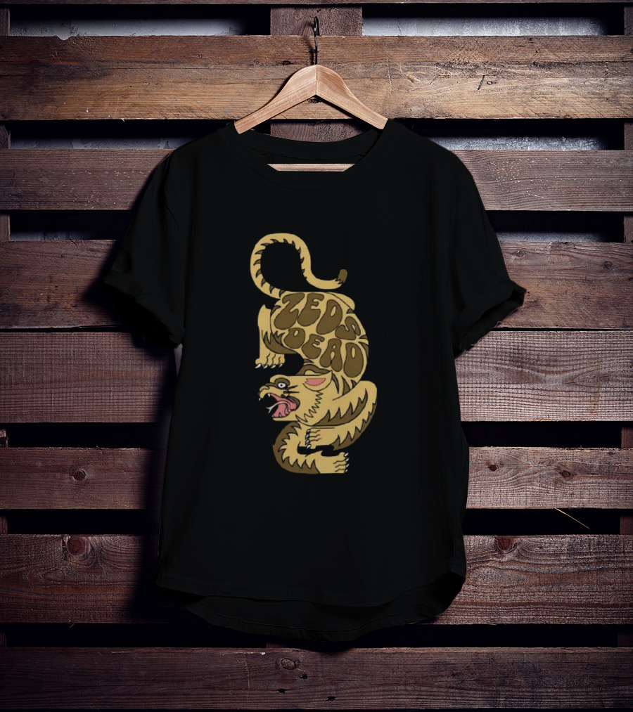 Zeds Dead Luxfury Black Retro Tiger Design Zeds Dead T-Shirt