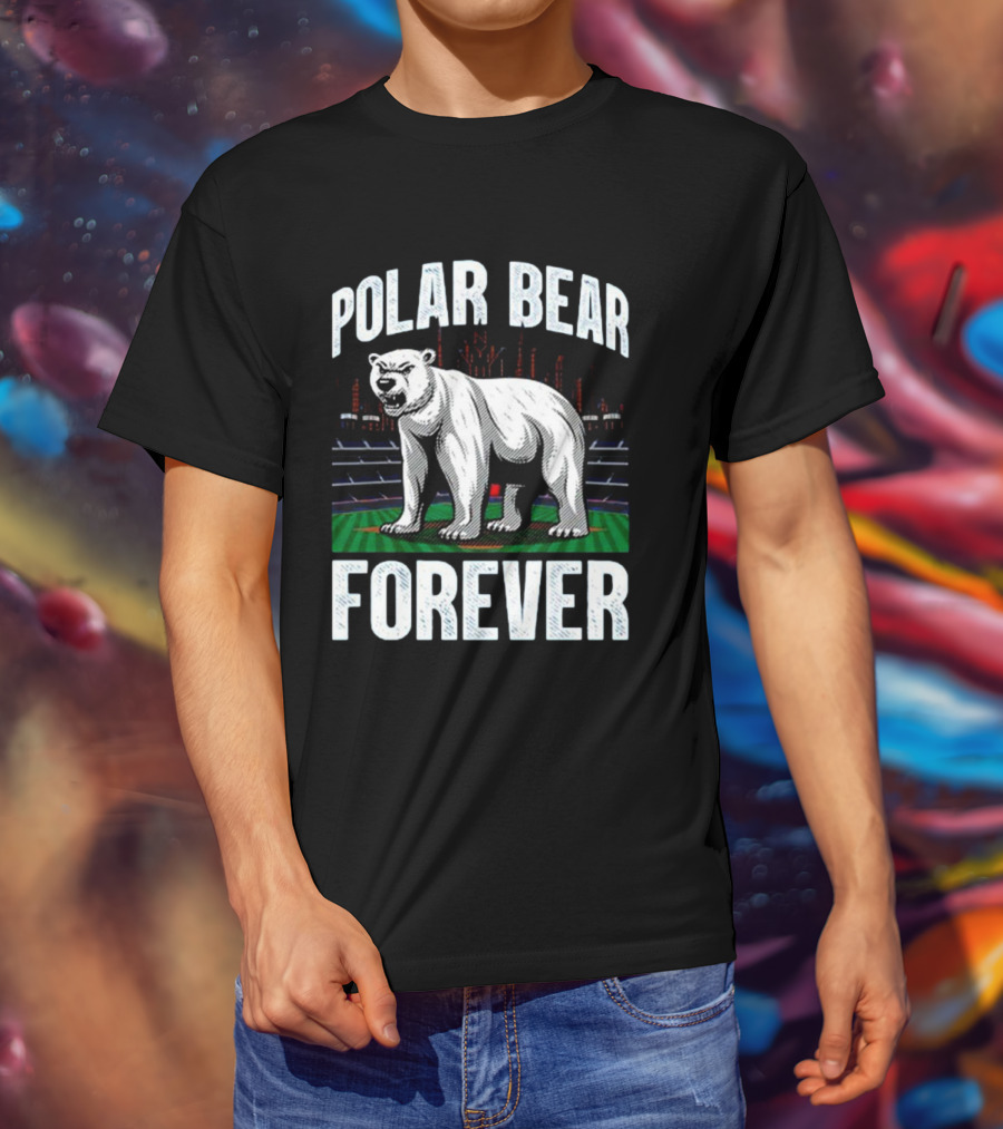 Polar Bear Forever New York Mets Stadium Skyline T-Shirt